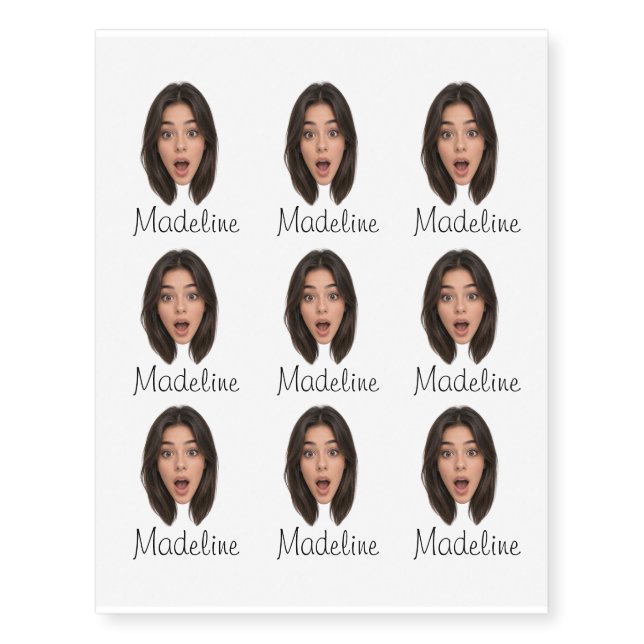 Custom Face Bachelor Party  Temporary Tattoos (Front)