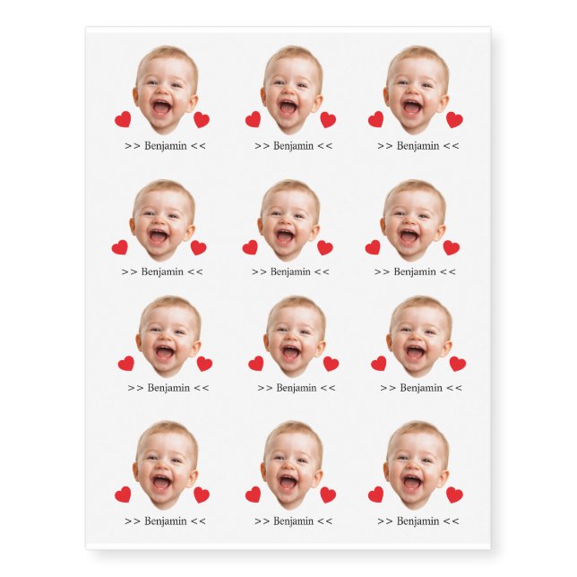 Custom Face Bachelor Party Temporary Tattoos (Front)