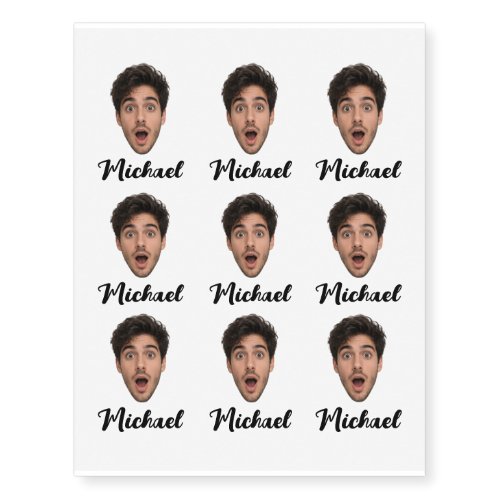 Custom Face Bachelor Party  Temporary Tattoos