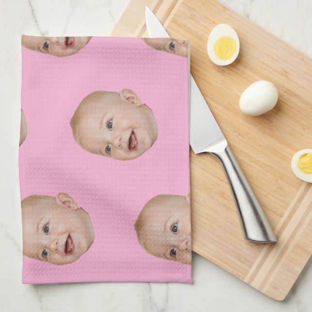 Custom Face Baking Gift Personalized Grandma’s Kitchen Towel (Quarter Fold)