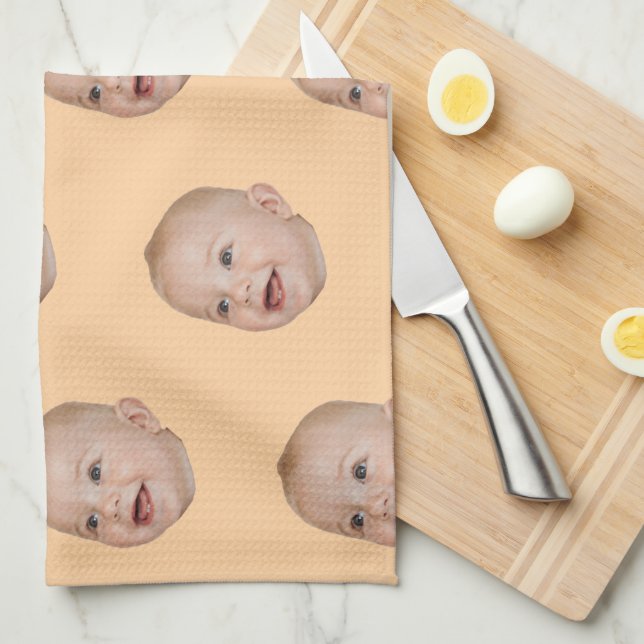 Custom Face Baking Gift Personalized Grandma’s Kitchen Towel (Quarter Fold)