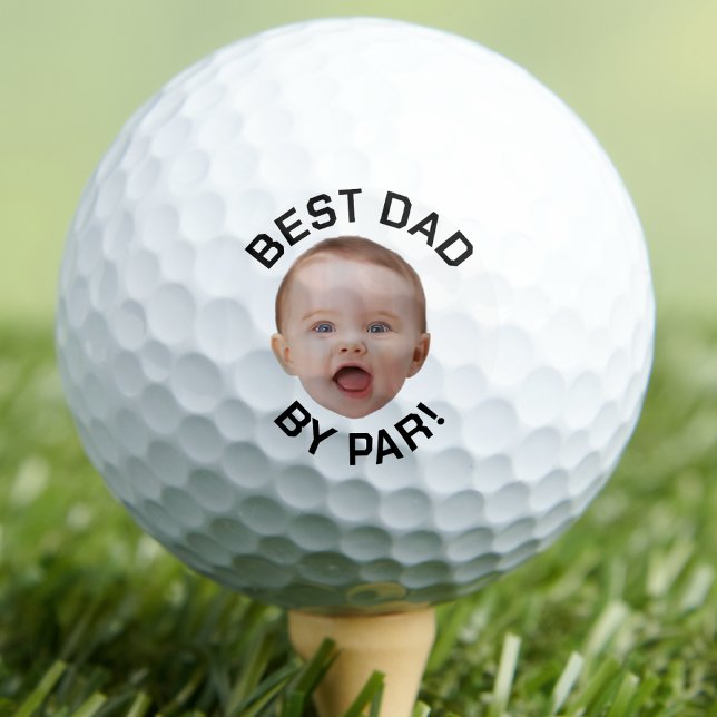 Custom Face Best Dad By Par New Dad Personalized Golf Balls (Creator Uploaded)