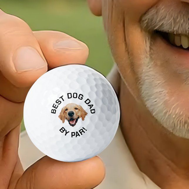 Custom Face Best Dog Dad By Par New Dad, Custom  Golf Balls (Creator Uploaded)