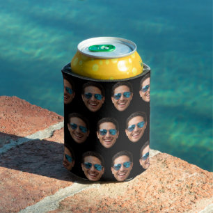 Custom Face Birthday Favors Bachelor Party Black Can Cooler