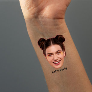 Custom Face Birthday Milestones, Christmas Holiday Temporary Tattoos