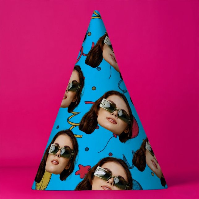 Custom Face Birthday Photo Pattern Party Decor  Hat (Creator Uploaded)