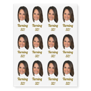 Custom Face Birthday with custom age sheet Temporary Tattoos