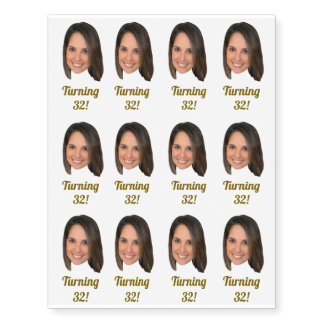 Custom Face Birthday with custom age sheet Temporary Tattoos