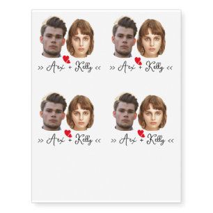 Custom Face Bride and Groom Party Temporary Tattoos