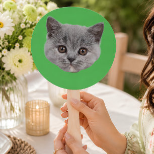 Custom Face Cat Cutout Bachelorette Party Birthday Hand Fan