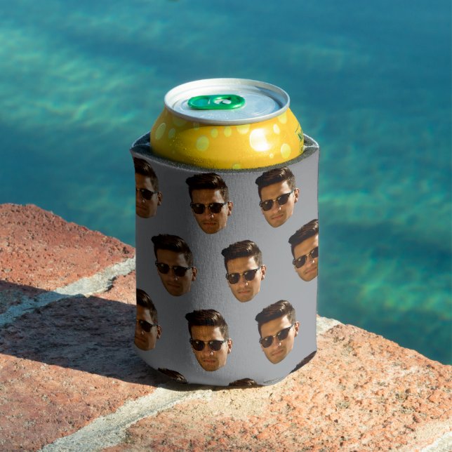 Custom Face Cutout Bachelorette Party Birthday Can Cooler (In Situ Pool)