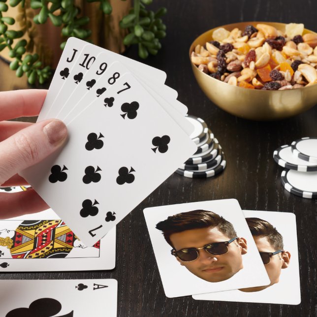 Custom Face Cutout Bachelorette Party Birthday Poker Cards (In Situ)