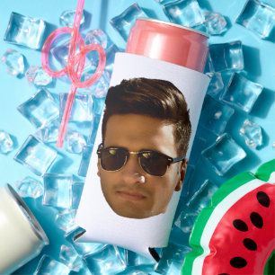Custom Face Cutout Bachelorette Party Birthday Seltzer Can Cooler