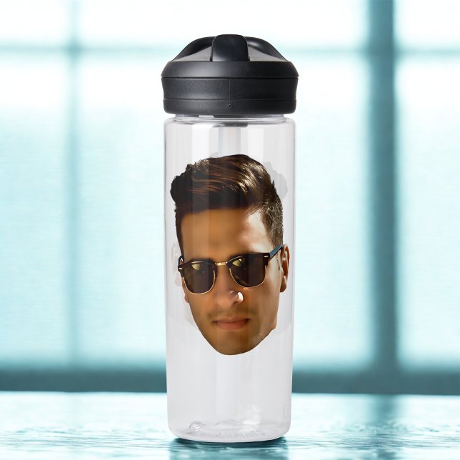 Custom Face Cutout Bachelorette Party Birthday Water Bottle (Creator Uploaded)