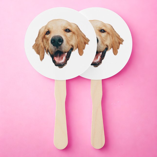 Custom Face Dog Dad New Dad Party Birthday Hand Fan (Creator Uploaded)
