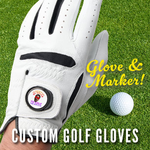 Custom Face Funny Golf Quote It Takes Balls Retro Glove