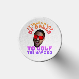 Custom Face Funny Golf Quote It Takes Balls Retro  Tees