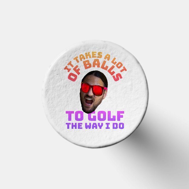 Custom Face Funny Golf Quote It Takes Balls Retro  Tees (Top)
