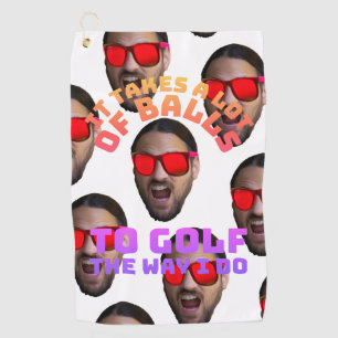 Custom Face Funny Golf Quote It Takes Balls Retro Towel