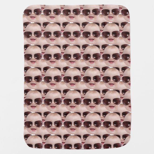 custom Face funny Pet Photo Multiple faces Gift Baby Blanket (Front)