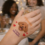 Custom Face Funny Pet Wedding Bachelorette Party Temporary Tattoos<br><div class="desc">Turn your party into an unforgettable moment😂 This custom face temporary tattoo is the ultimate fun accessory for bachelorette parties, bridal showers and weddings for all 🐶🐱 moms and dads Featuring a personalized photo face, name text, and playful heart details, this tattoo is guaranteed to get laughs, attention, and amazing...</div>