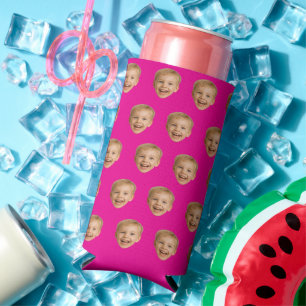 Custom Face Gift, Personalized Face Photo, Family Seltzer Can Cooler