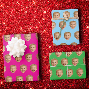 Custom Face Gift, Personalized Face Photo, Family Wrapping Paper Sheets