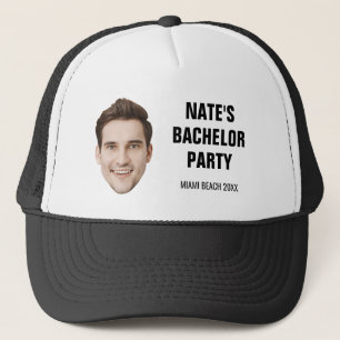 Custom Face Groom Groomsmans Bachelor Party Favors Trucker Hat