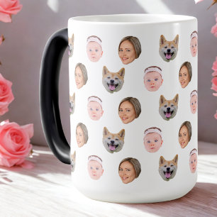 Custom Face Mug, Custom Photo mug, Family Gift  Color Morph Mug