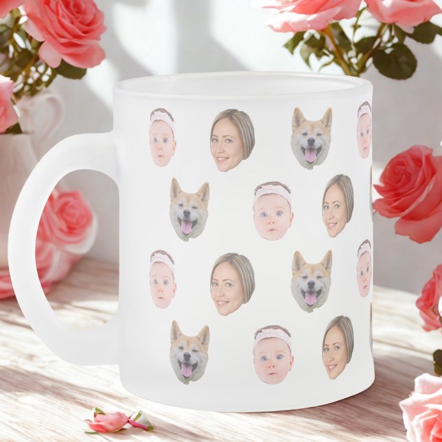 Custom Face Mug, Custom Photo mug, Family Gift  Frosted Glass Coffee Mug (Creator Uploaded)