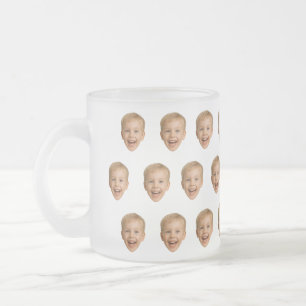Custom Face Mug, Personalized Face Photo, Family Frosted Glass Coffee Mug