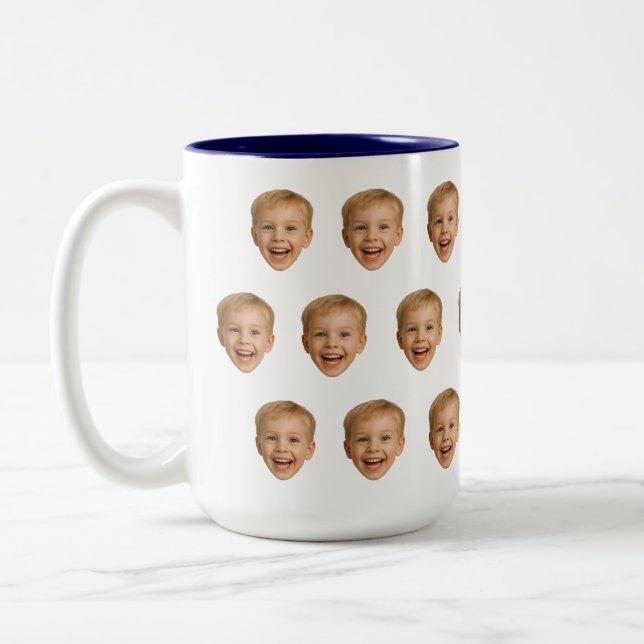 Custom Face Mug, Personalized Face Photo, Family Two-Tone Coffee Mug (Left)