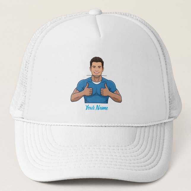 Custom Face & Name Trucker Hat Personalized Summer (Front)