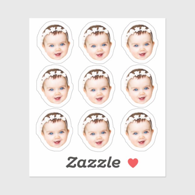 Custom Face Party Favors 5th Birthday Decorations  Sticker (Sheet)