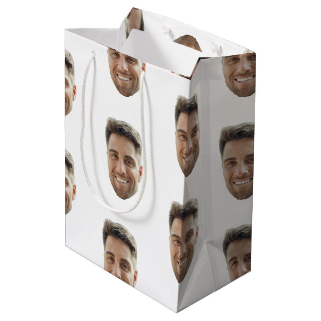 Custom Face Party Gift Bag (Back Angled)