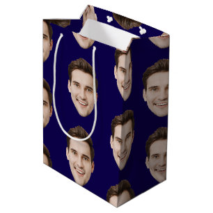 Custom Face Personalized Birthday Wedding Party Medium Gift Bag