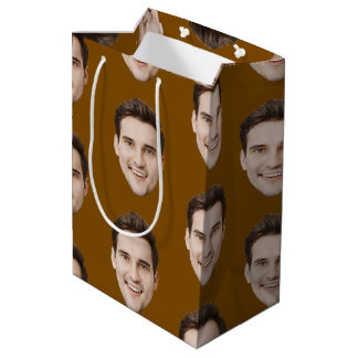 Custom Face Personalized Birthday Wedding Party Medium Gift Bag