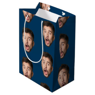 Custom Face Personalized Birthday Wedding Party Medium Gift Bag