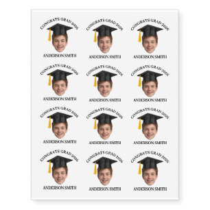Custom Face Personalized Name Graduation sheet Te Temporary Tattoos