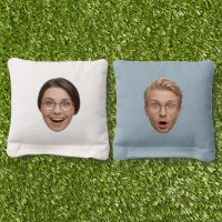 Custom Face Photo Bride & Groom Cornhole Bags Set