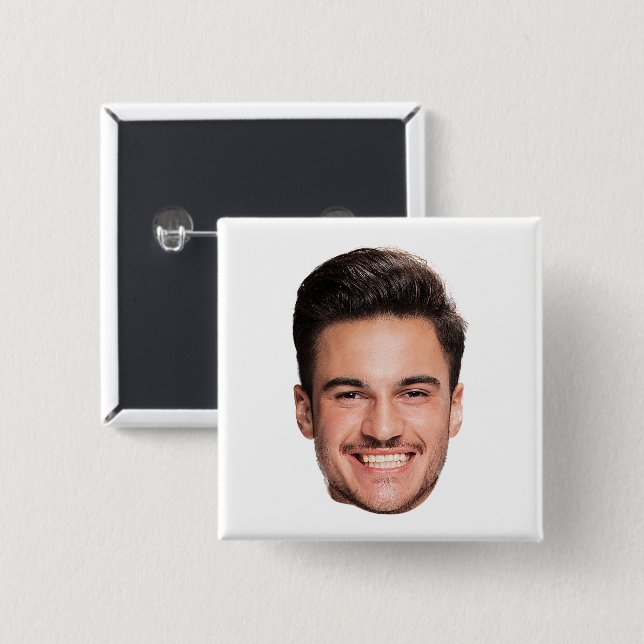 Custom Face Photo Button (Front & Back)