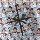 Custom Face Photo Christmas Snowmen Wrapping Paper<br><div class="desc">Personalized Custom Face Photo Christmas Snowmen Wrapping Paper — This simple template allows for the upload of any tightly cropped face photograph png with the background removed (many mobile phone and ai applications available to make this easy as pie) and you can be wrapping gifts with your recipient or someone...</div>