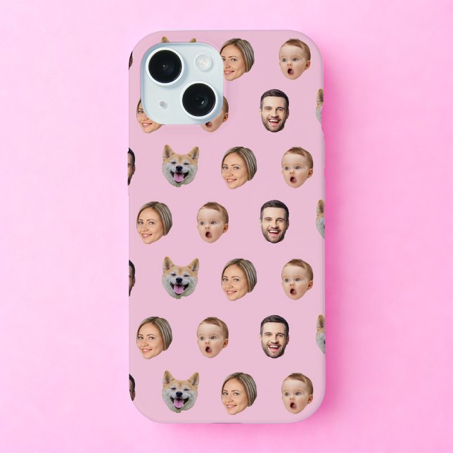 Custom Face Photo Family Gift, 4 Photos Faces iPhone 15 Case (Creator Uploaded)
