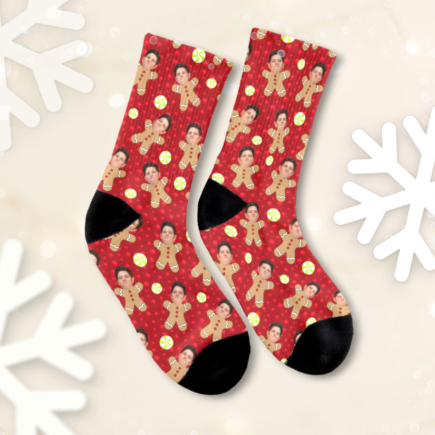 Women Christmas Socks Santa Claus Gingerbread Man Pattern Socks