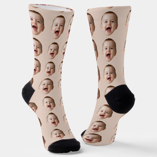 Custom Face Photo Personalized  Socks (Angled)