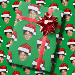 Custom Face Photo Santa Face Repeating Pattern Wrapping Paper<br><div class="desc">Custom Face Photo Santa Face Repeating Pattern Christmas, Replace the face of this elf with your favorite photo (make sure to crop as much to the face as possible and use an app to remove the background) and personalize this funny Christmas Holiday Wrapping Paper with your kid, husband, or boyfriend...</div>