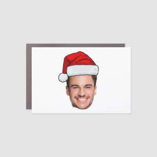 Custom Face Photo Santa Hat Christmas Car Magnet