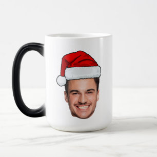 Custom Face Photo Santa Hat Christmas Color Morph Mug