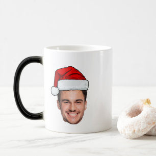 Custom Face Photo Santa Hat Christmas Color Morph Mug