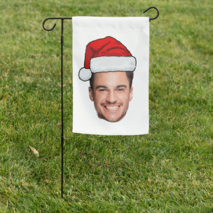 Custom Face Photo Santa Hat Christmas Garden Flag